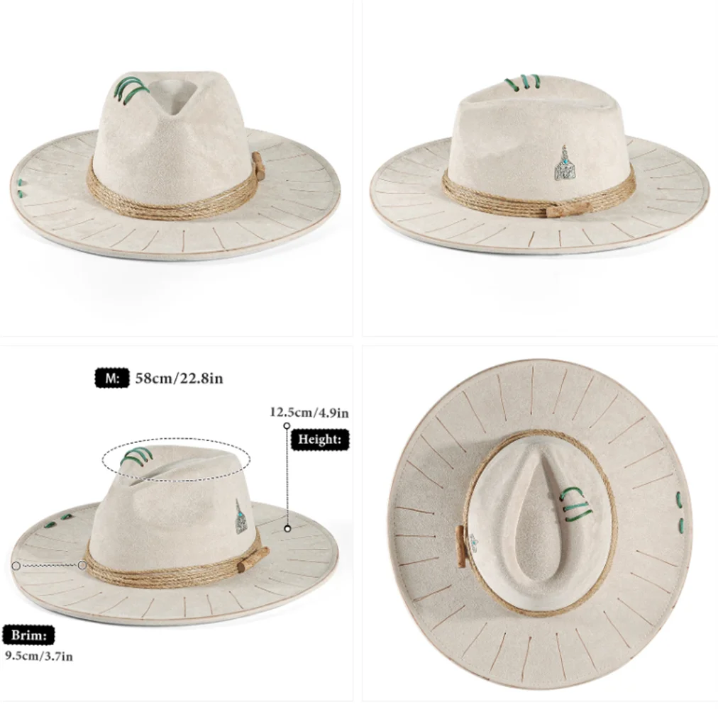 Handmade Fedora Hat Suede Men's And Women's Hat