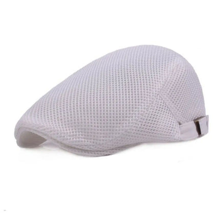 Summer Mesh Newsboy Style Peaked Cap Golf Hat Breathable Beret Hat