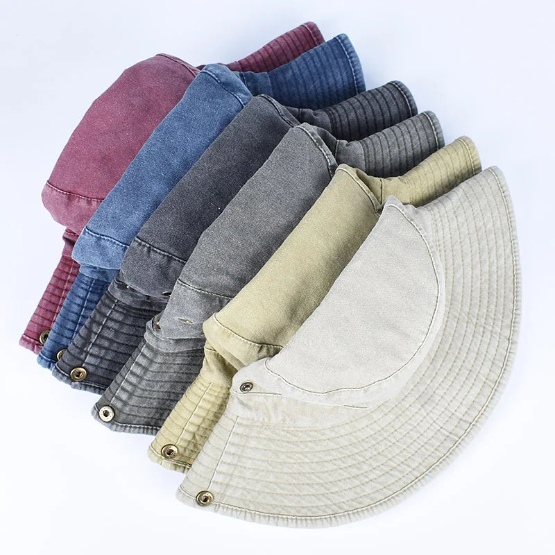 Summer Bucket Hats 2026 Outdoor Sun Hat Woman Solid Cotton