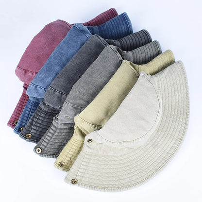 Summer Bucket Hats 2026 Outdoor Sun Hat Woman Solid Cotton