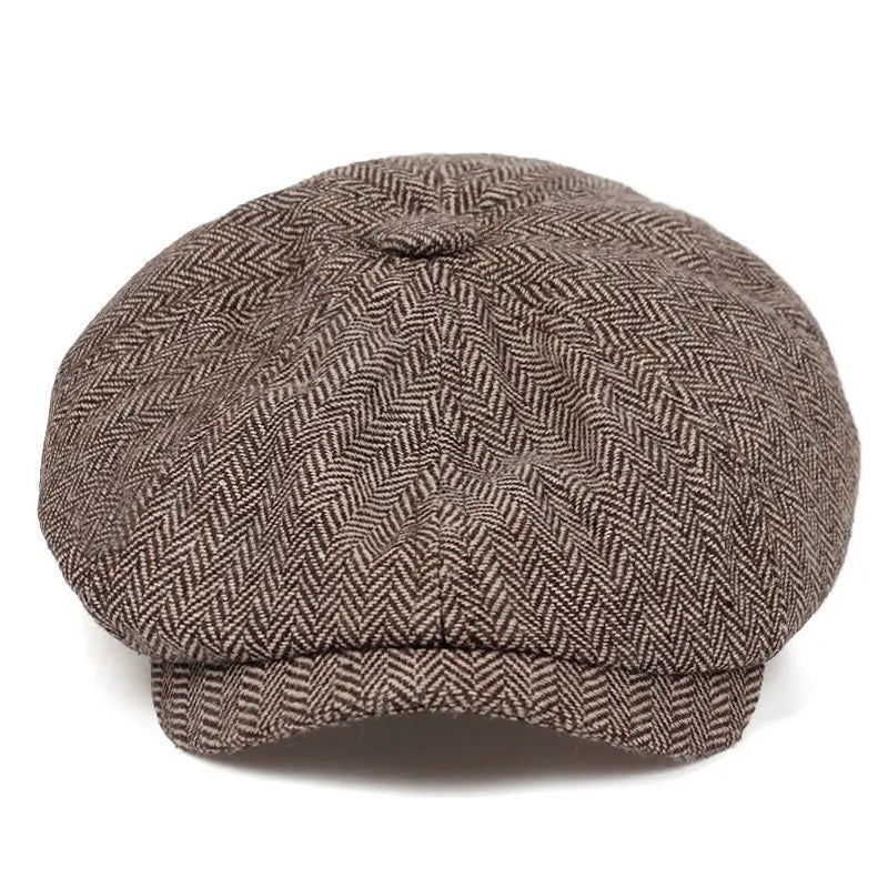 Solid Cotton Newsboy Caps Men Flat Peaked Cap Women Painter Beret Hats