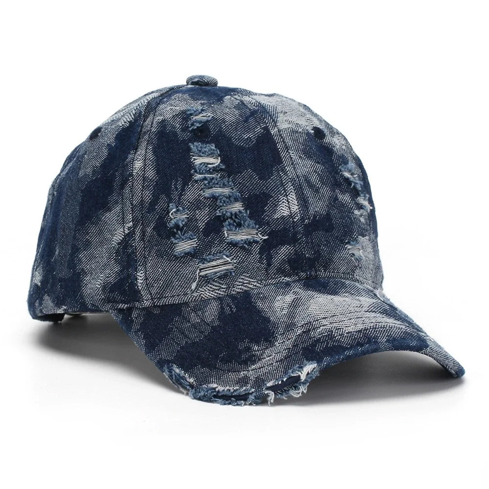New American Style Ripped Denim Baseball Cap