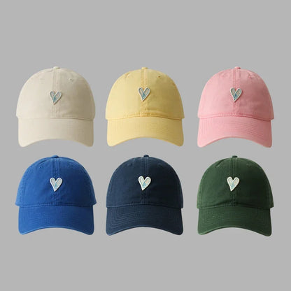 RICYGVM Love Baseball Hat For Men Women Solid Color Duckbill Cap Heart Peaked Cap Cotton Hats Sunshade