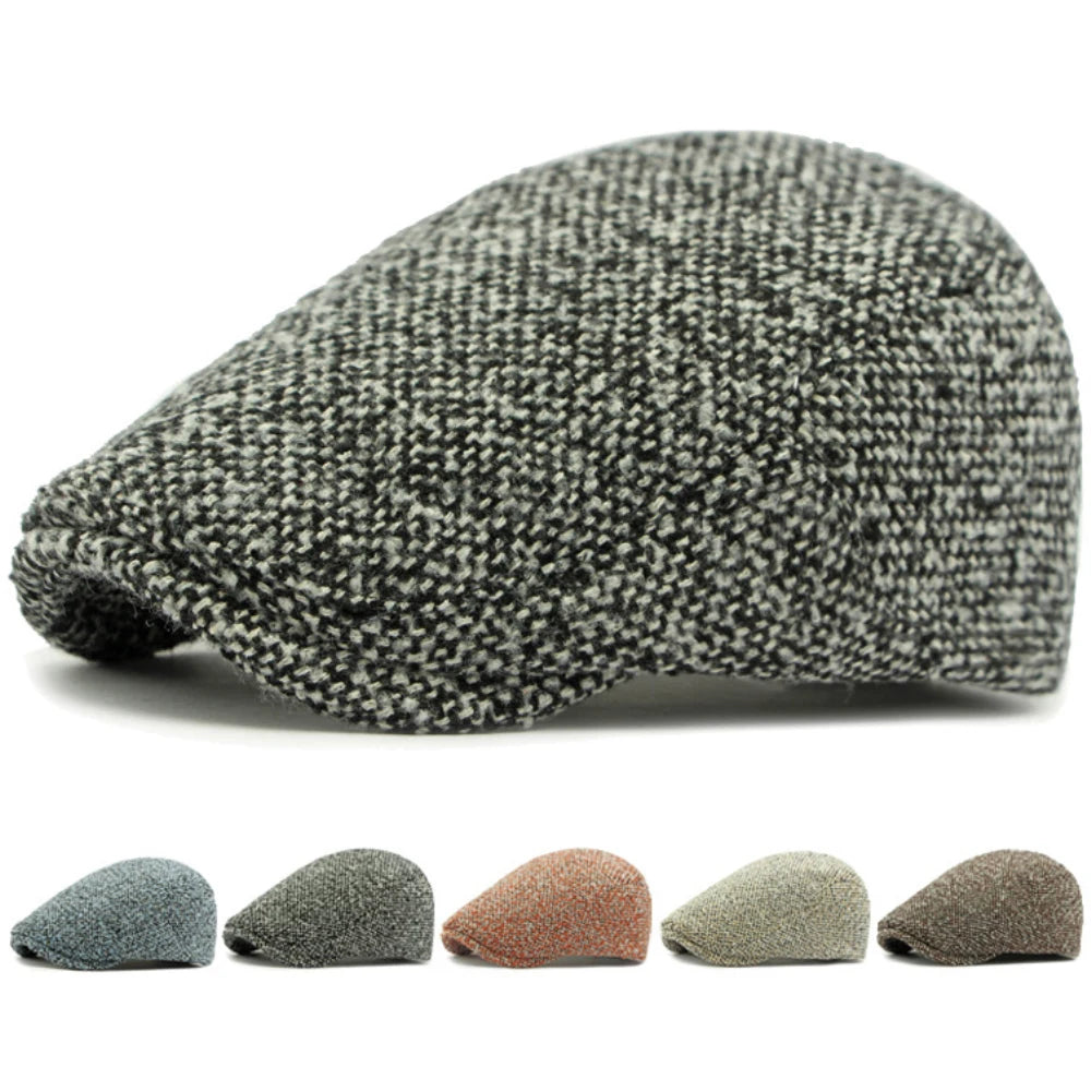 Vintage Artist Painter Beret Hat Knitted Ivy Flat Cap Male Female Beret Cap