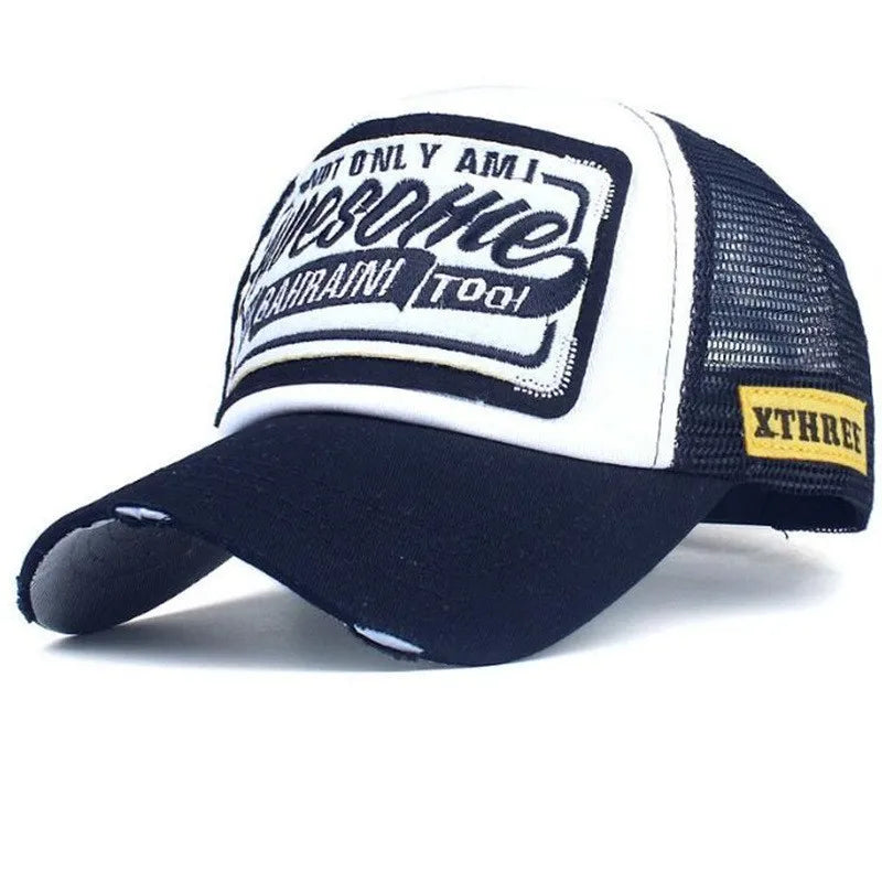 Spring And Summer Mesh Embroidery Letter Awesome Baseball Cap Women's