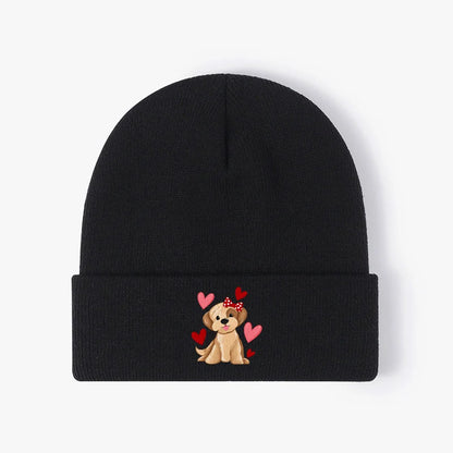 Hearts Knit Beanie Hat Warm Acrylic Skull Cap  Men