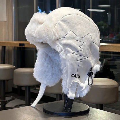 Winter Plush Lined Ushanka Hat For Men Women Windproof Cold Weather Outdoor