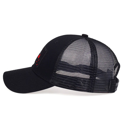 Unisex Skeleton Head Branch Heart Embroidery Baseball Net Caps Spring Summer