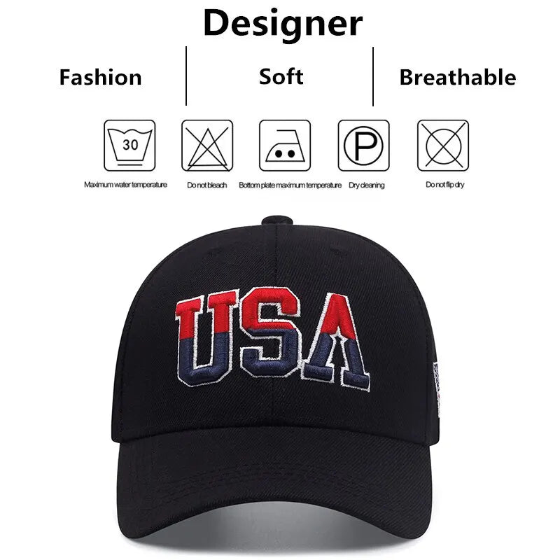 Fashion Fastball Cap Classic USA Embroidered American Flag Baseball Caps For Men Women