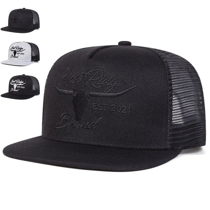 Unisex Bullhead Letter Embroidery Hip-hop Net Hats Spring Summer