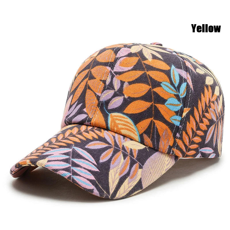 New Spring and Summer Unisex Fashion Korean Style Leaf Pattern Baseball Cap