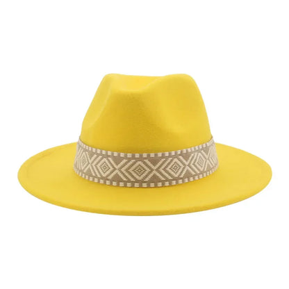 Panama Hat Western Cowboy Hats For Women Solid Big Brim Casual Fedoras Men Women