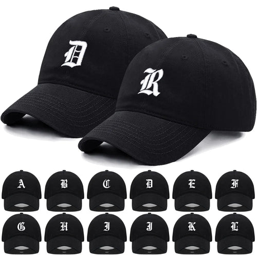 Old English Letter A-Z Embroider Baseball Cap For Men Women
