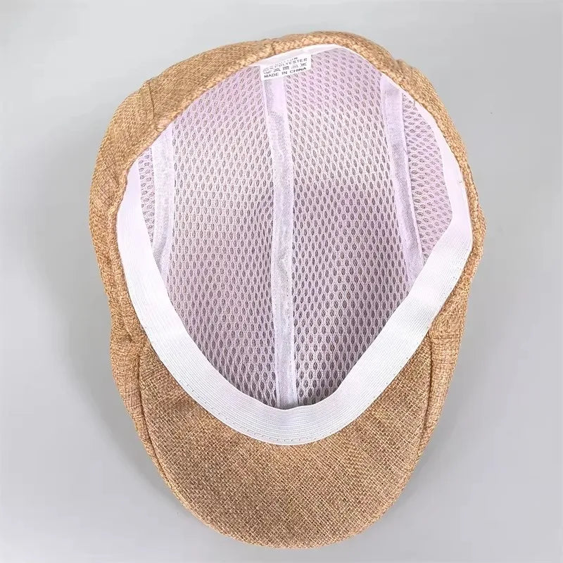 Breathable Linen Cotton Beret Hat Fashion Lightweight Beret Caps