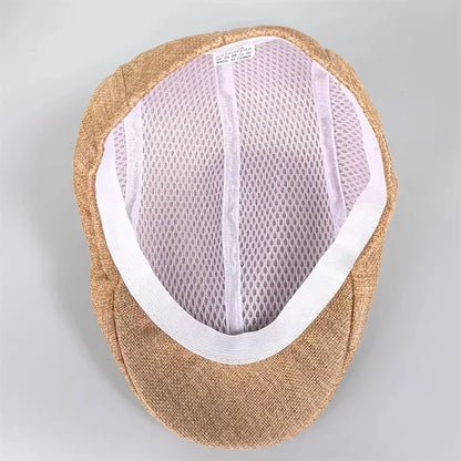 Breathable Linen Cotton Beret Hat Fashion Lightweight Beret Caps
