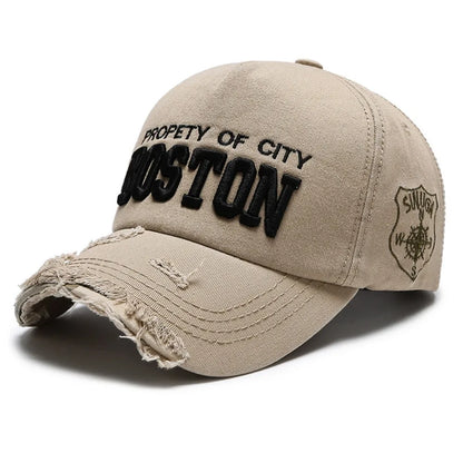 Trendy Worn Cowboy Baseball Cap Embroidery Trucker Cap Outdoor