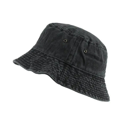 Washed Denim Bucket Hat Girls Lady Panama Sun Hat Bob Caps