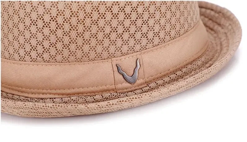 New Breathable Hat England Mesh Flat Straw Hat Retro England Jazz Foldable Sun Hats