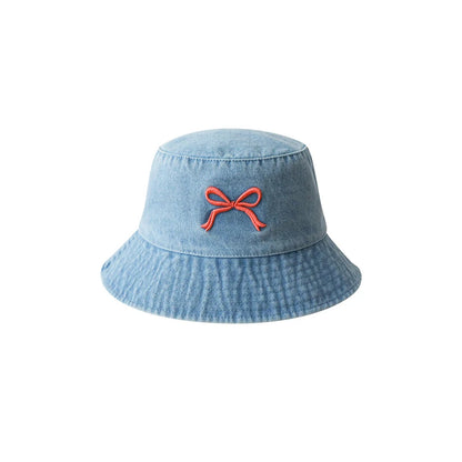 Ladies' Sun Hats Bow Simple Harajuku Fashionable Versatile Cowboy Bucket Hats
