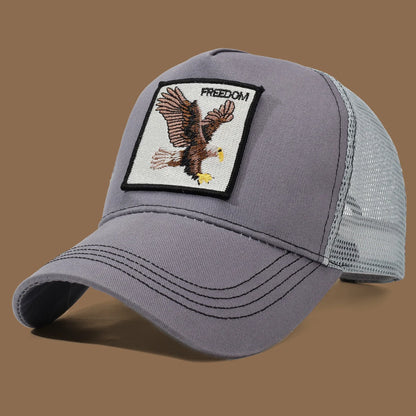 Unisex Trucker Cap with Eagle Embroidery & Applique - Suitable for Daily Casual Wear