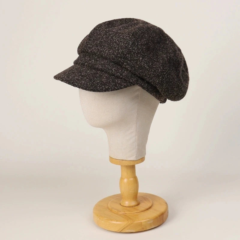 Wool Blended Newsboy Cap British Style Beret Hats