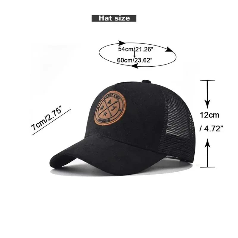 Summer Mesh Baseball Cap Women Men Enjoy Life Letter Patch Snapback Hat