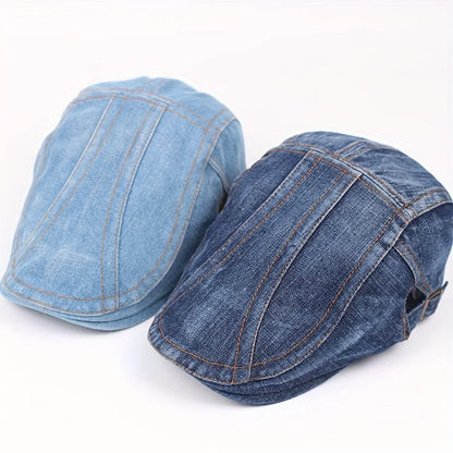 Fashion Hat Neutral Denim Newsboy Cap
