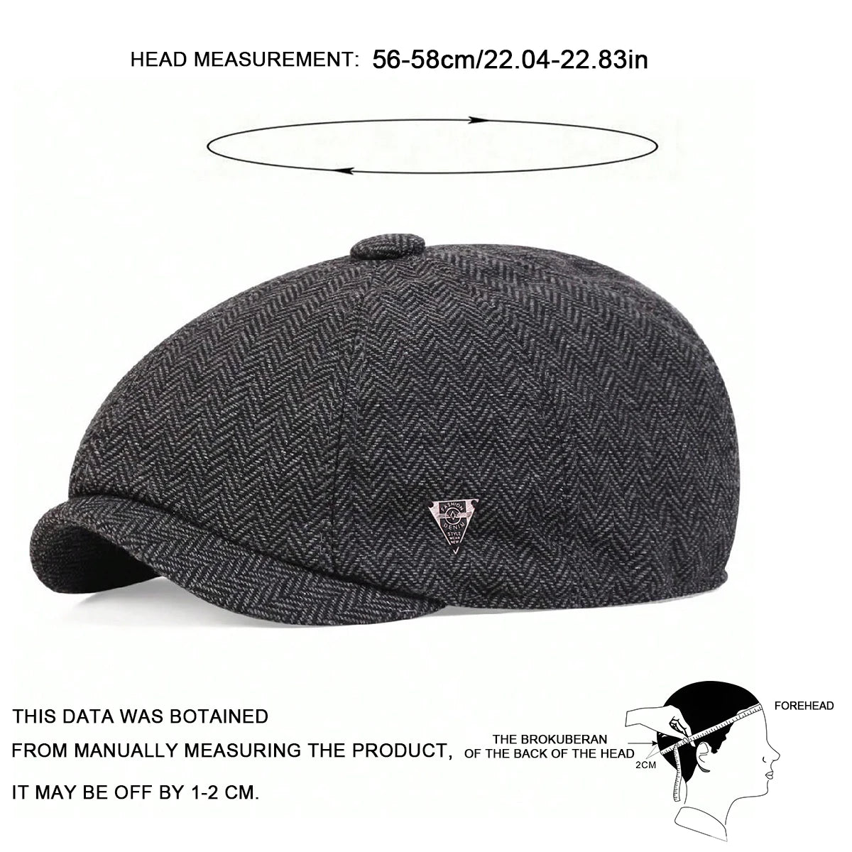 Label Herringbone Newsboy Caps Men British Painters Hats