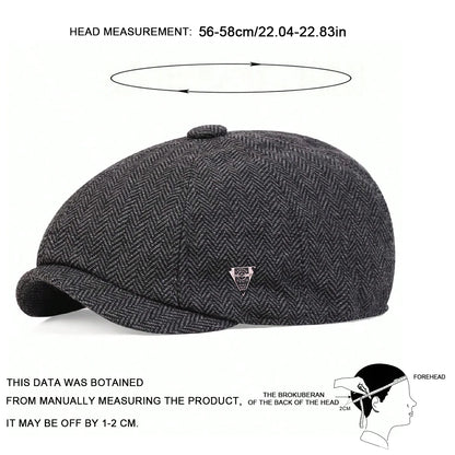 Label Herringbone Newsboy Caps Men British Painters Hats