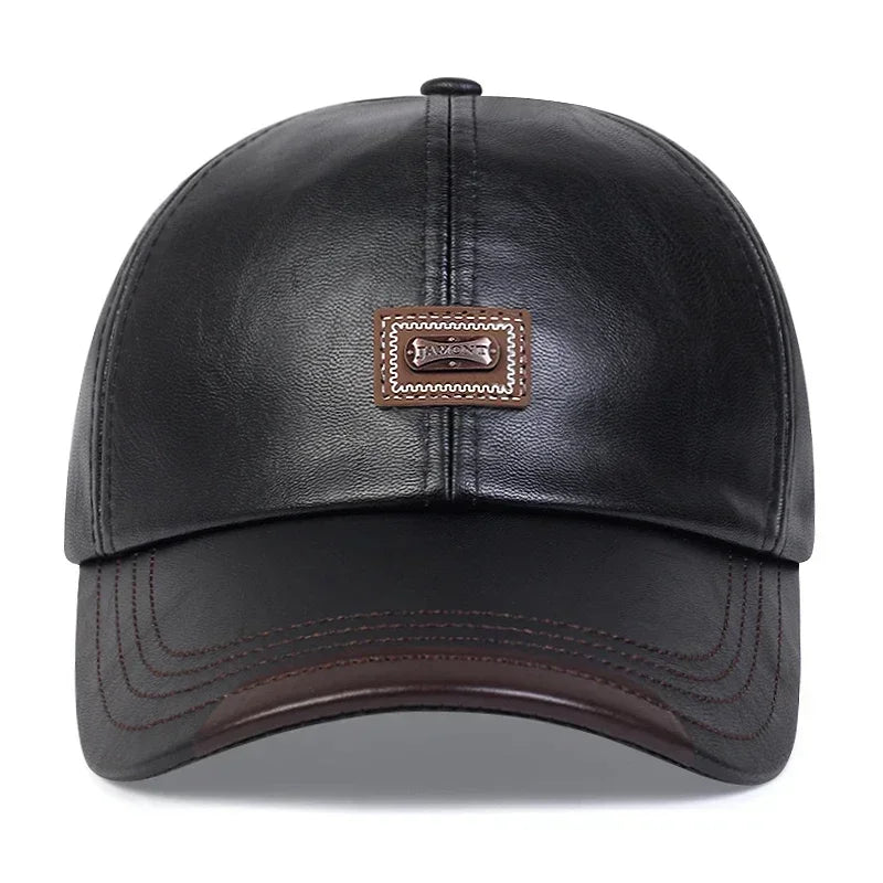 Unisex Jamont Label Leather Baseball Caps Outdoor Spring and Autumn