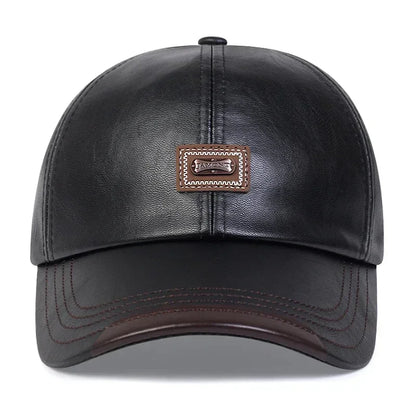 Unisex Jamont Label Leather Baseball Caps Outdoor Spring and Autumn