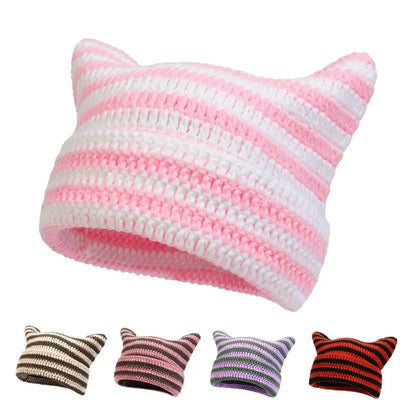 Casual Cute Cat Ears Japanese Beanie Hat