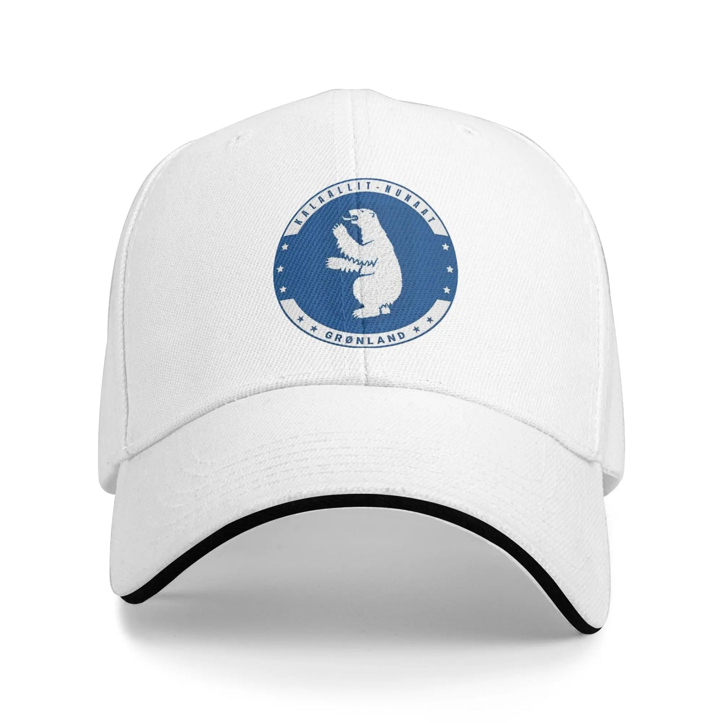 Greenland Coat Of Arms Kalaallit Nunaat Polar Bear Blue Sandwich Hats Baseball Caps
