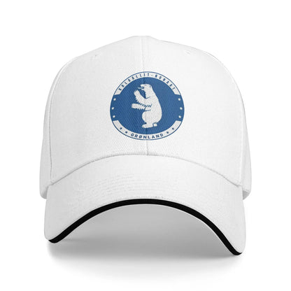 Greenland Coat Of Arms Kalaallit Nunaat Polar Bear Blue Sandwich Hats Baseball Caps
