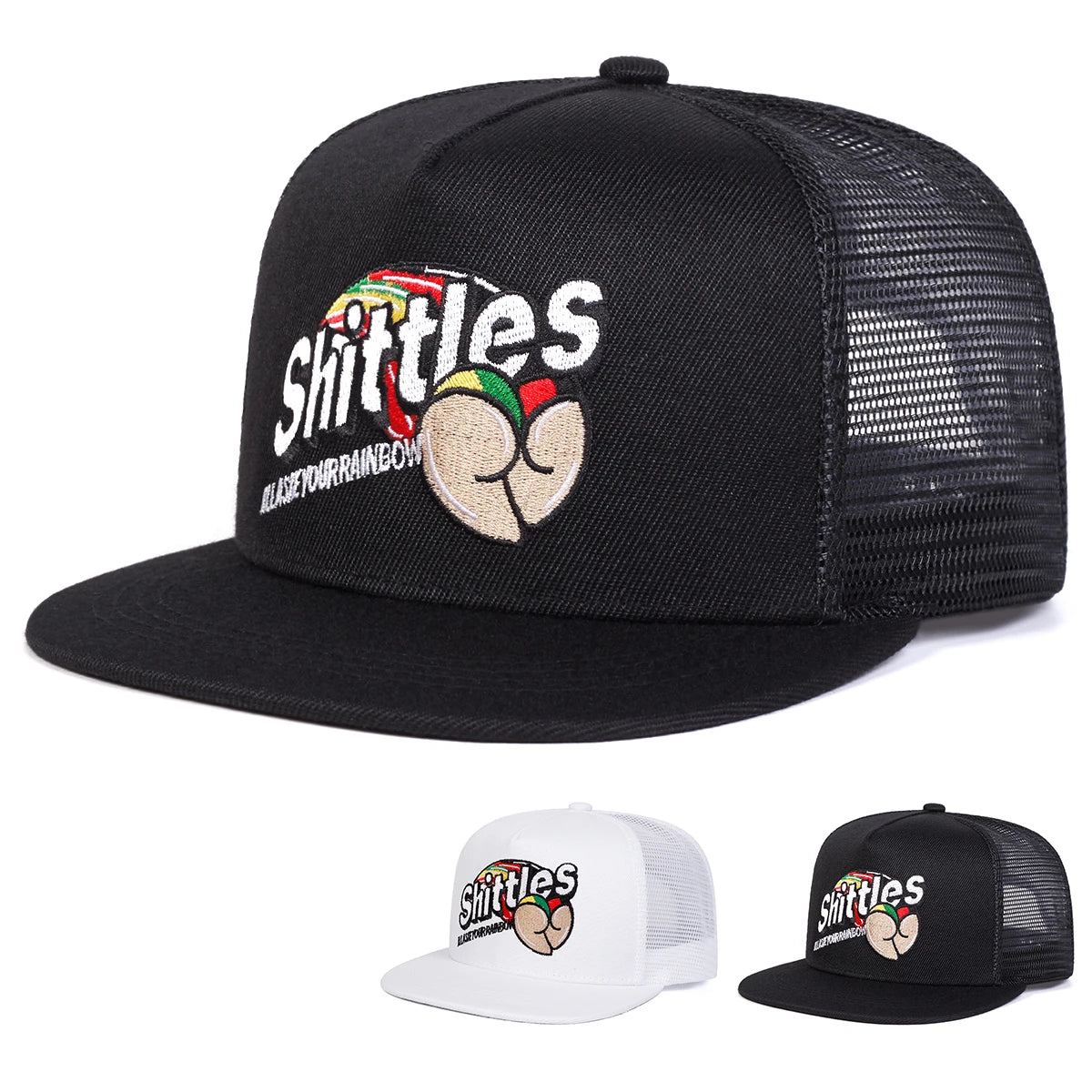Unisex Shittles Embroidery Hip-hop Net Hats Spring Summer Outdoor Hat Sports Cap