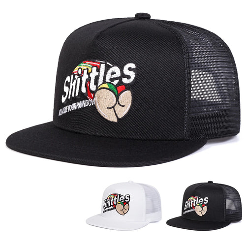 Unisex Shittles Embroidery Hip-hop Net Hats Spring Summer Outdoor Hat Sports Cap