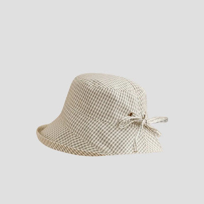 Korean Summer Plaid Bucket Cap