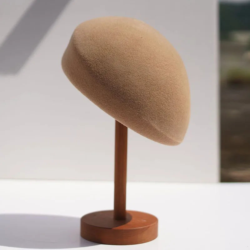 Women Beret French Style Winter Hats Formal Pillbox Hat Wool Felt Beret