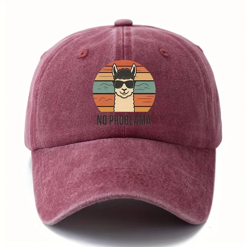 Male and Female Cartoon Alpaca Baseball Cap