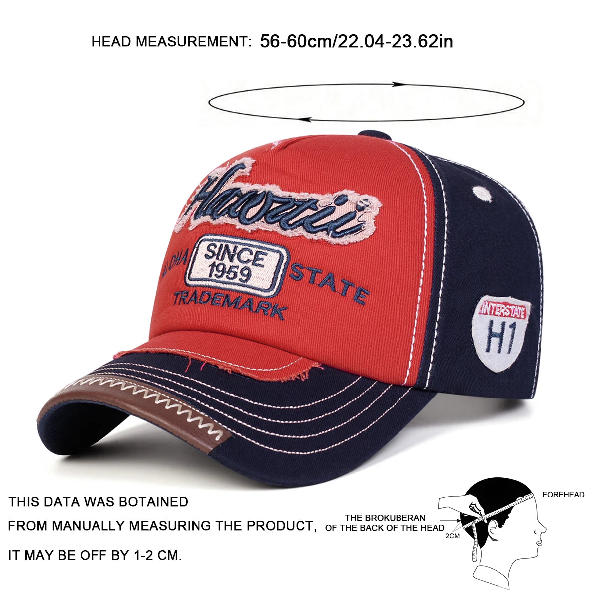 Unisex Aloha State Letter Embroidery Baseball Caps Spring and Autumn Sports Cap