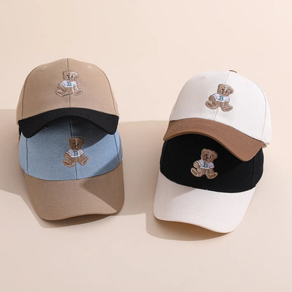 Cartoon Bear Patch Hat Children Visor Sun Hat Spring Summer Outdoor For Toddler Boys Girls