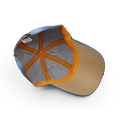 New Unisex Vintage Distressed Flat Cap Denim Hat Baseball Jean Hat Cap