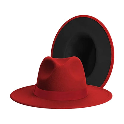 Men Women Felt Fedora Hats Wide Brim Fedoras Flat Brim Fedora Hats