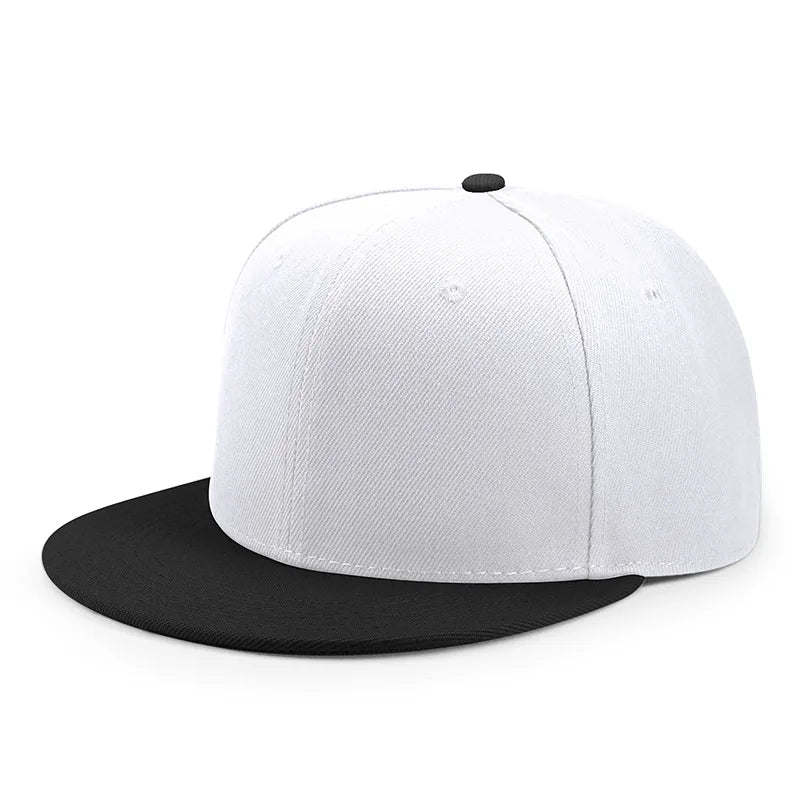 Wholesale Adult Blank Snapback Cap Male Hip-Hop Flat Peak Skateboard Hat Lady Sun Caps