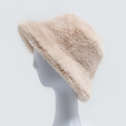 New Women Bucket Hat Faux Casual Fisherman Caps For Ladies