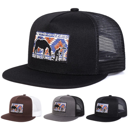 Unisex Horse Cross Embroidery Hip-hop Net Hats Spring Summer Sports Cap