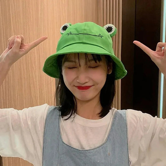Cute Frog Bucket Hats Women Men Bucket Hat
