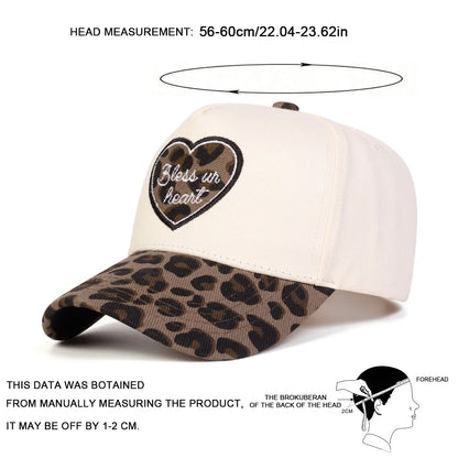 Unisex Bless Ur Heart Letter Embroidery Baseball Caps Spring Autumn