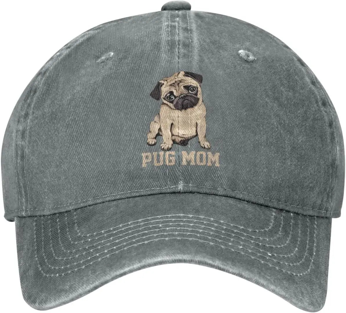 Pug Mom Dog Womens Denim Baseball Cap Mom