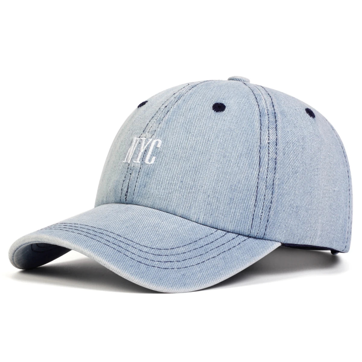 Unisex NYC Embroidery Denim Baseball Caps Spring Autumn Outdoor